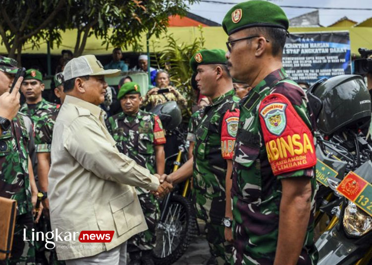 Kunjungi Lembang, Menhan Prabowo : TNI Harus Bersinergi Dengan Polisi dan Masyarakat
